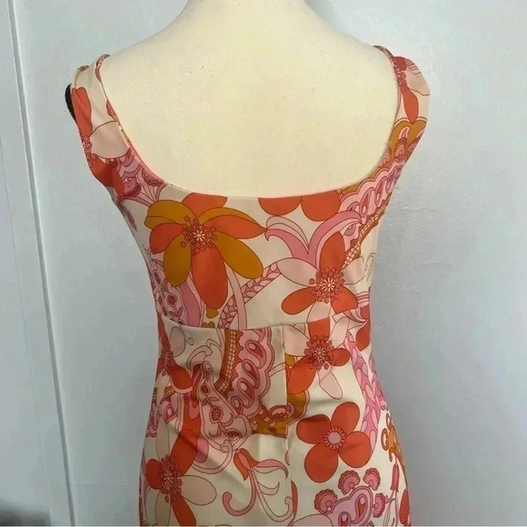 Barami Vintage Vibrant Floral A-Line Summer Dress Sleeveless Flattering‎ Sz S - Picture 8 of 13